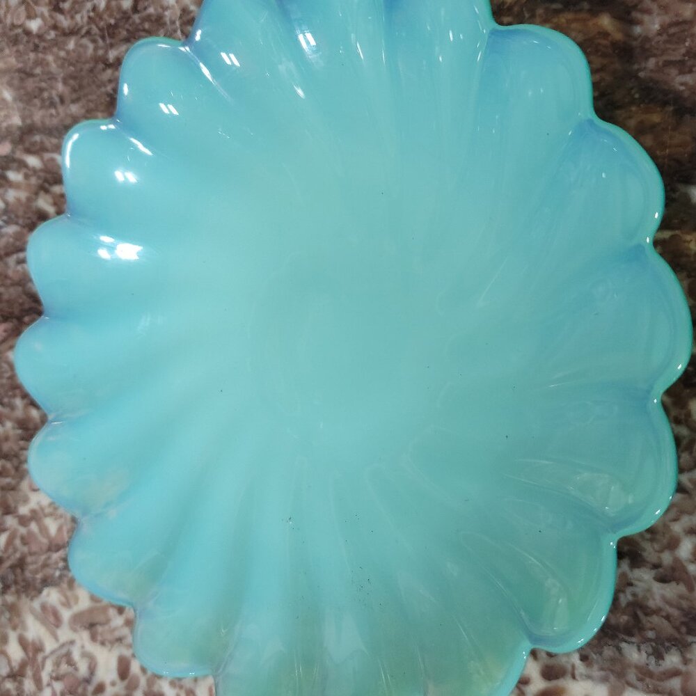 Vintage Frosted Jade Green Plate